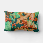 Coussin Rectangle Red Viburnum Berries Feuilles verts (Verso)