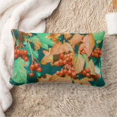 Coussin Rectangle Red Viburnum Berries Feuilles verts (Couverture)