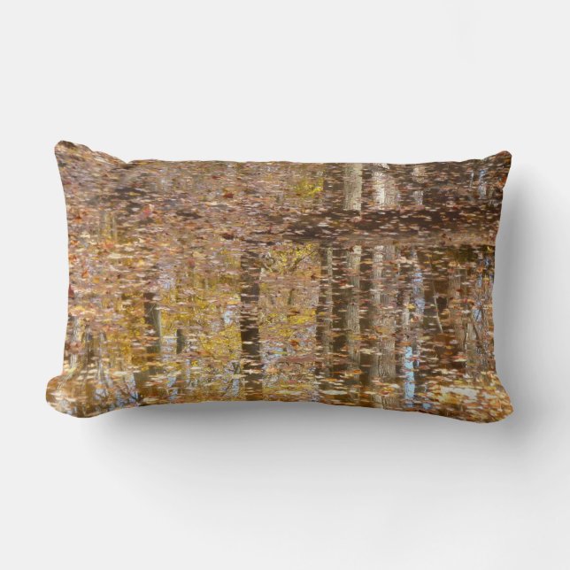 Coussin Rectangle Reflet dans Still Creek au Greenbelt Park (Recto)