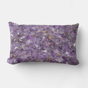 Coussin Rectangle Reflet Doré d'Améthyste