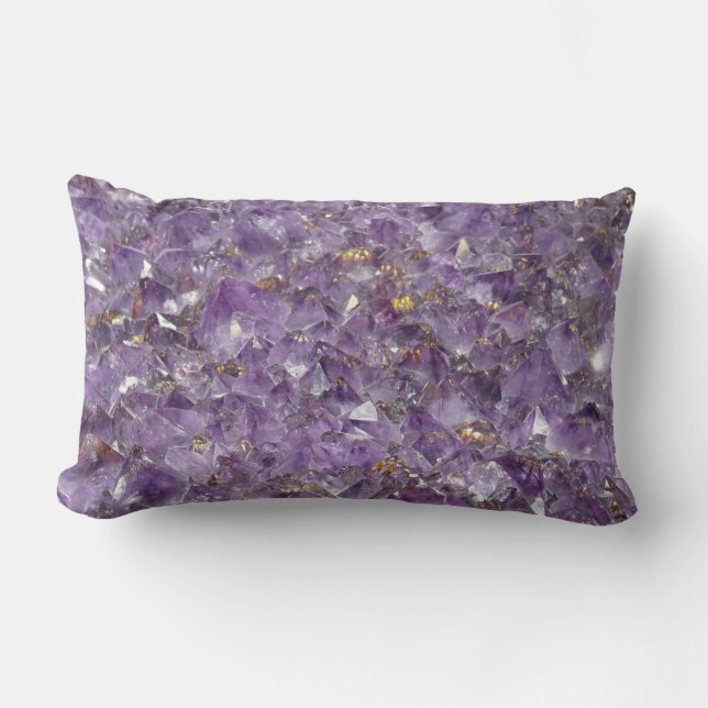 Coussin Rectangle Reflet Doré d'Améthyste (Recto)