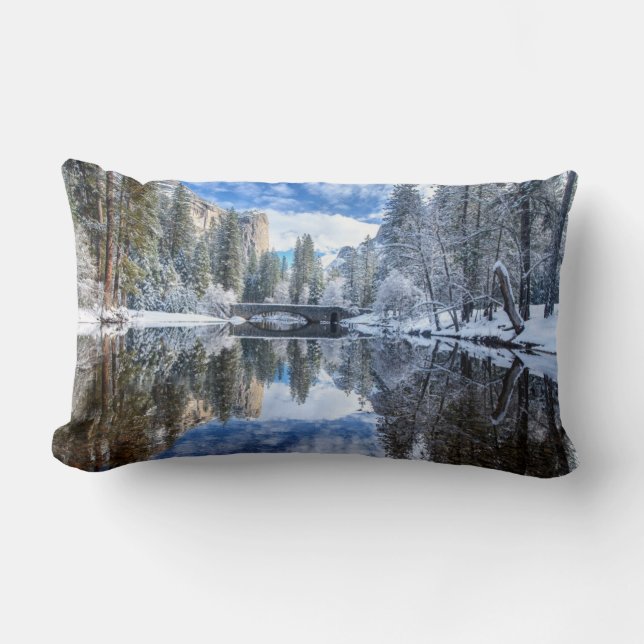 Coussin Rectangle Réflexion d'hiver chez Yosemite (Recto)
