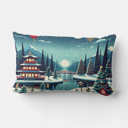 Coussin Rectangle Réflexions de Yuletide sur le Sac fourre-tout Est (Verso)