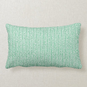 Coussin Rectangle Regard de maille d'armure de vert de Seafoam