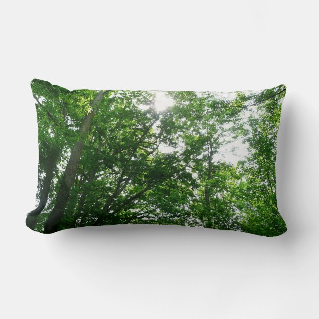 Coussin Rectangle Regard sur les arbres d'été (Recto)