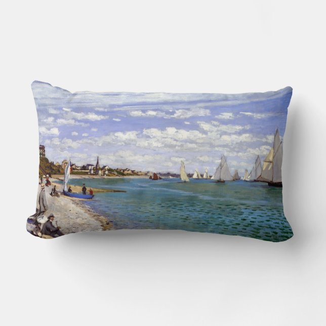 Coussin Rectangle Régate de Claude Monet chez Sainte-Adresse (Recto)