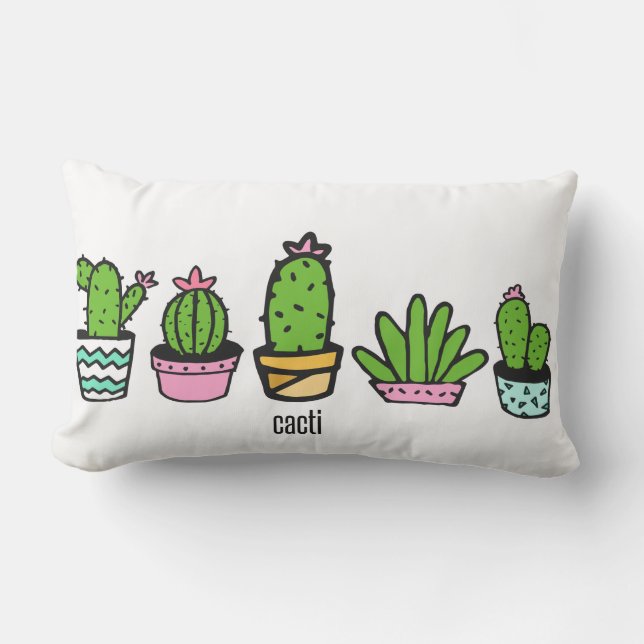 Coussin Rectangle regroupement de cactus (Recto)
