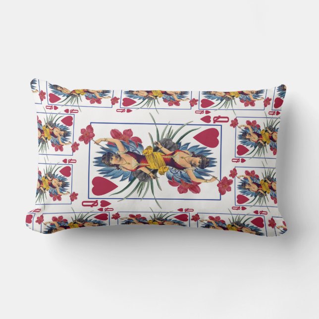 Coussin Rectangle Reine des cœurs et des fleurs (Recto)