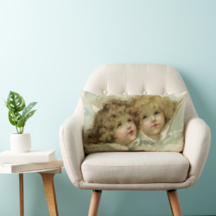 Coussin Rectangle Religion Vintage, Anges Victoriennes dans les Nuag