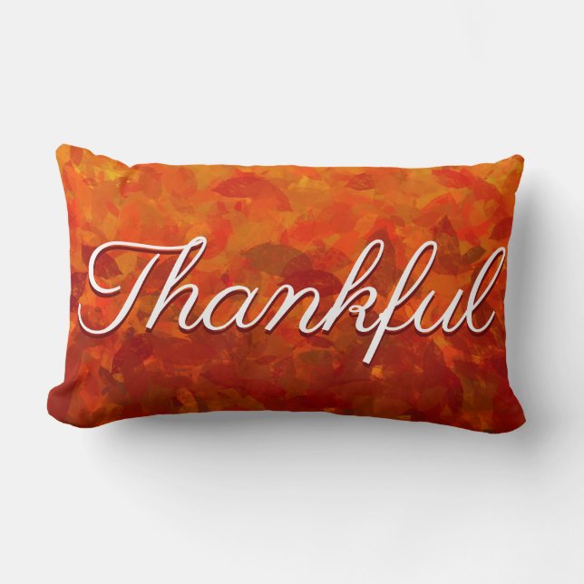 Coussin Rectangle Remerciements Automne Feuilles d'automne Thanksgiv (Recto)