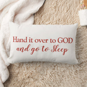 COUSSIN RECTANGLE REMETTEZ-LE À DIEU TEXTE PERSONNALISÉ SIMPLE ÉLÉGA