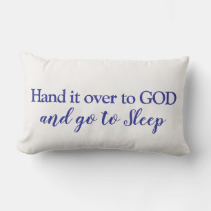 COUSSIN RECTANGLE REMETTEZ-LE À DIEU TEXTE PERSONNALISÉ SIMPLE ÉLÉGA