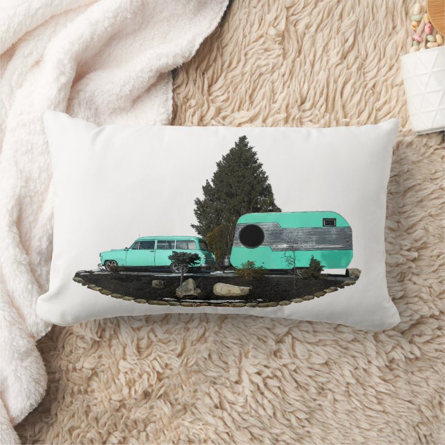 Coussin Rectangle Remorque voiture de camping Rétro Nomad Lumbar Cou (Couverture)