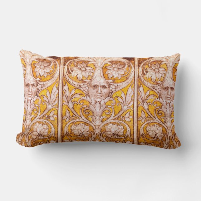 COUSSIN RECTANGLE RENAISSANCE GROTESQUE FACE, OR BLANC FLORAL (Recto)