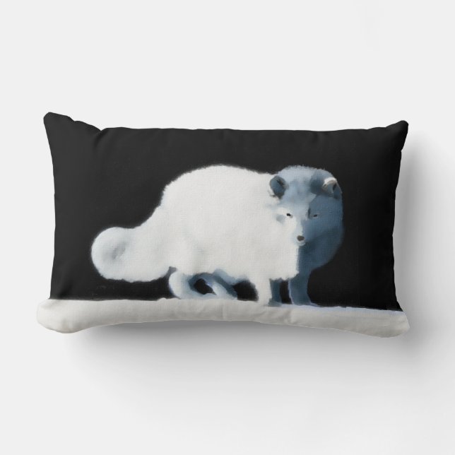 Coussin Rectangle Renard arctique (Recto)