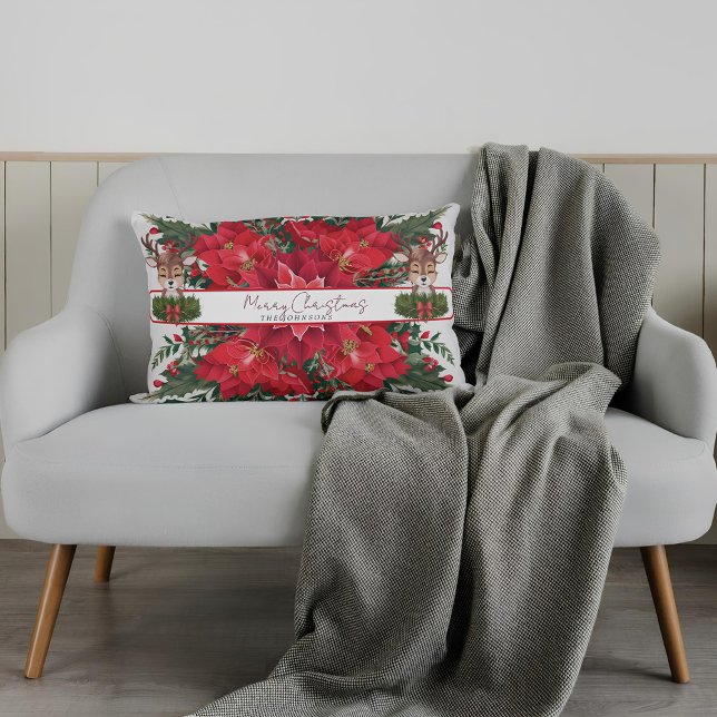 Coussin Rectangle Rennes de Noël personnalisées (Créateur téléchargé)