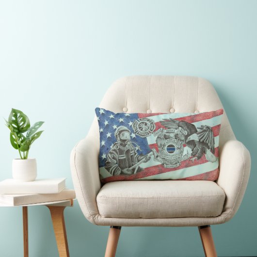 Coussin Rectangle Répondants patriotiques (Chaise)