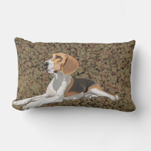 Coussin Rectangle Repose du Beagle sur un arrière - plan marbré