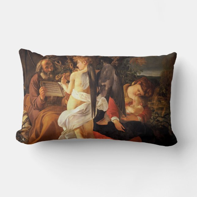 Coussin Rectangle Reposez-vous sur le vol vers l'Egypte (Caravaggio) (Recto)