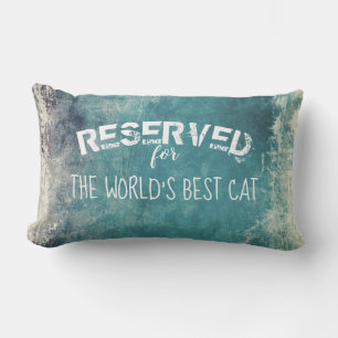 Coussin Rectangle réservé à la citation de chat sur bleu en détresse