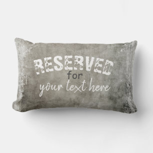 Coussin Rectangle réservé ajouter votre texte personnaliser en gris