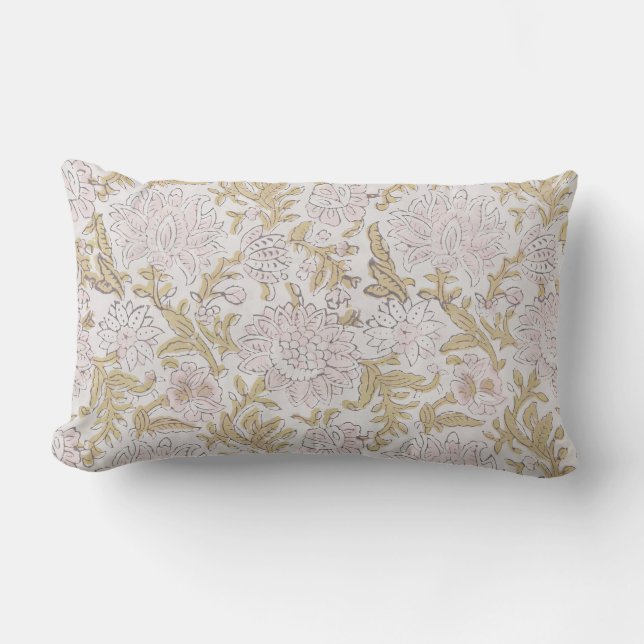 Coussin Rectangle Ressort rose floral (Recto)