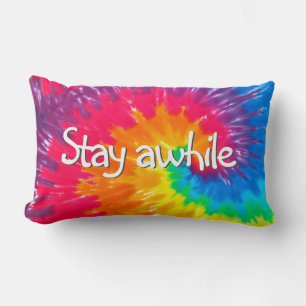 Coussin Rectangle Restez à l'heure du texte sur la Cravate psychédél