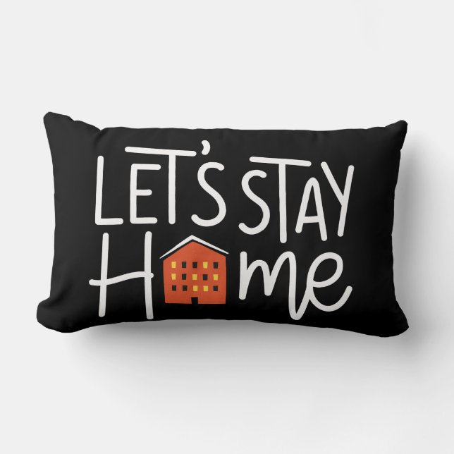 Coussin Rectangle Restons à la maison (Recto)