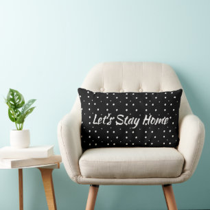Coussin Rectangle "Restons à la maison" en Pois