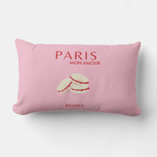 Coussin Rectangle Retro Abstrait Pastel Paris Pink ans Pastel Travel