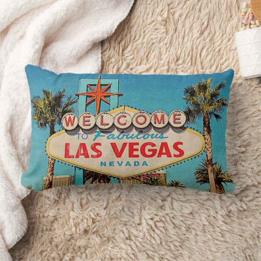Coussin Rectangle Rétro accueil de cru vers Las Vegas fabuleux (Couverture)