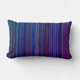 Coussin Rectangle Rétro carreau de rayure d'aqua bleu pourpre