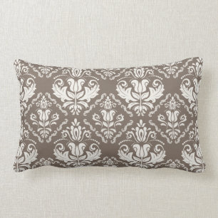 Coussin Rectangle Rétro motif en ivoire élégant de brun de brocard