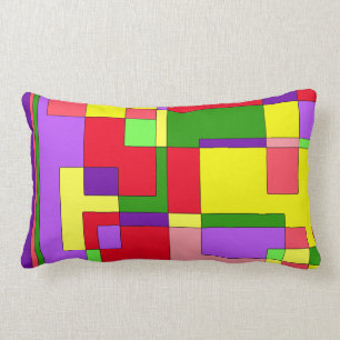 Coussin Rectangle Rétro résumé coloré