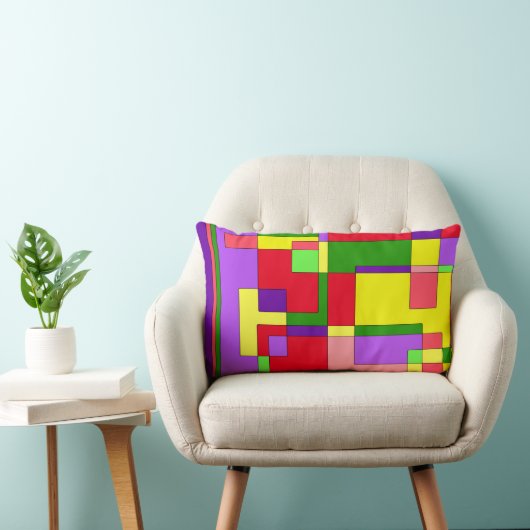 Coussin Rectangle Rétro résumé coloré (Chaise)