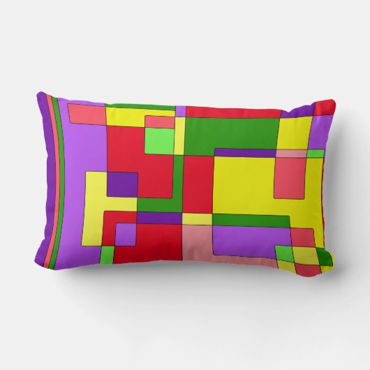 Coussin Rectangle Rétro résumé coloré (Verso)