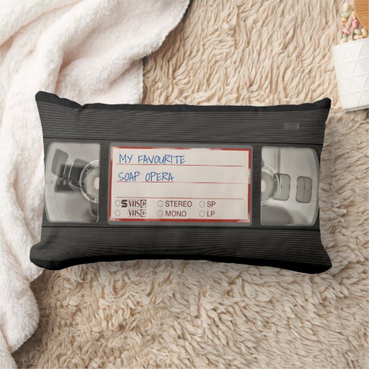Coussin Rectangle Rétro vidéo VHS personnalisable (Couverture)