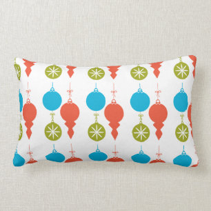 Coussin Rectangle Rétros ornements de Noël de la moitié du siècl