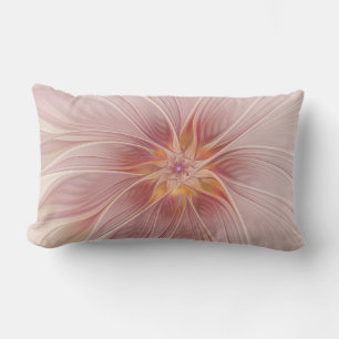 Coussin Rectangle Rêve Floral Rose Pâle Abstrait Fleur Moderne