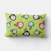 Coussin Rectangle Réveil adorable vert bleu rouge motif (Verso)