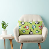 Coussin Rectangle Réveil adorable vert bleu rouge motif (Chaise)