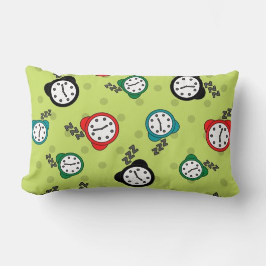 Coussin Rectangle Réveil adorable vert bleu rouge motif (Recto)