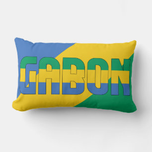 Coussin Rectangle Rêver en couleur avec le drapeau du Gabon