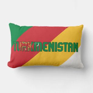 Coussin Rectangle Rêver en couleur avec le patriotique turkmène