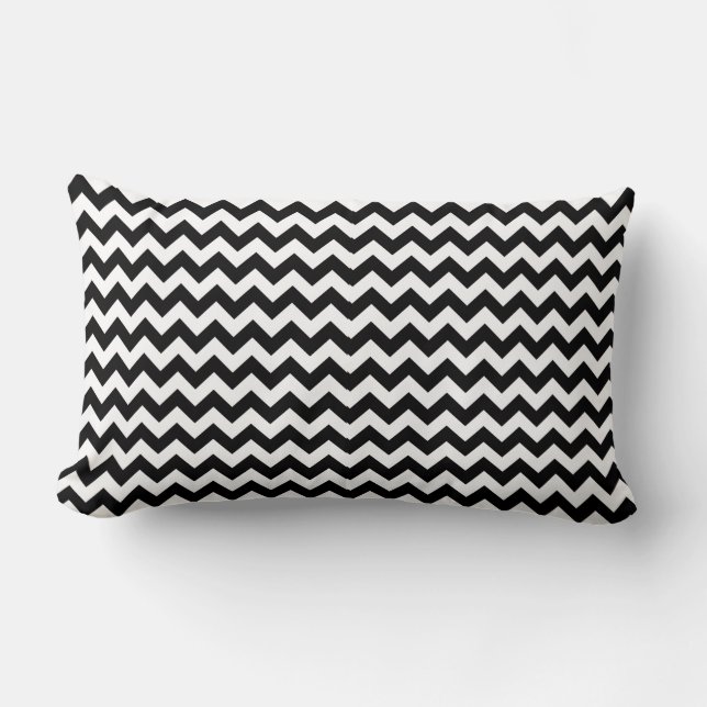 Coussin Rectangle Réversible :  Noir et blanc (Recto)