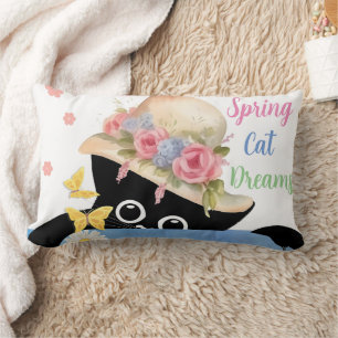 Coussin Rectangle Rêves de chats de printemps