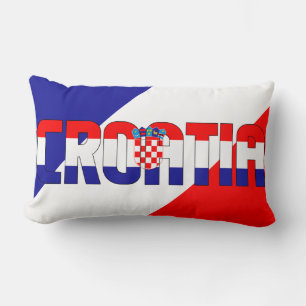 Coussin Rectangle Rêvez en couleur avec le drapeau croate