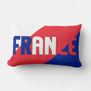 Coussin Rectangle Rêvez en couleur avec le drapeau français