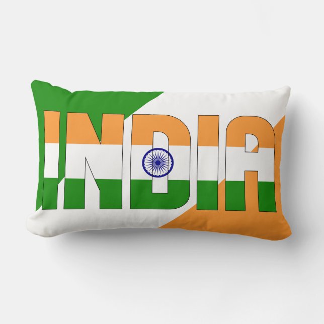 Coussin Rectangle Rêvez en couleur avec le drapeau indien (Recto)