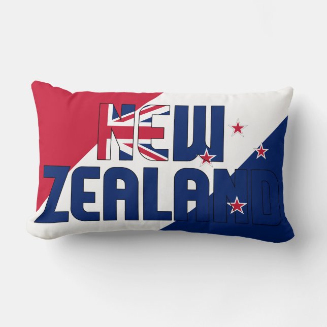 Coussin Rectangle Rêvez en couleur avec le drapeau néo-zélandais (Recto)